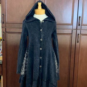Vocal Gray Mineral Wash Hooded Jacket